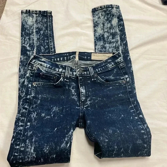 rag & bone Women's Skinny Jeans - Dark Blue - Picture 3 of 8